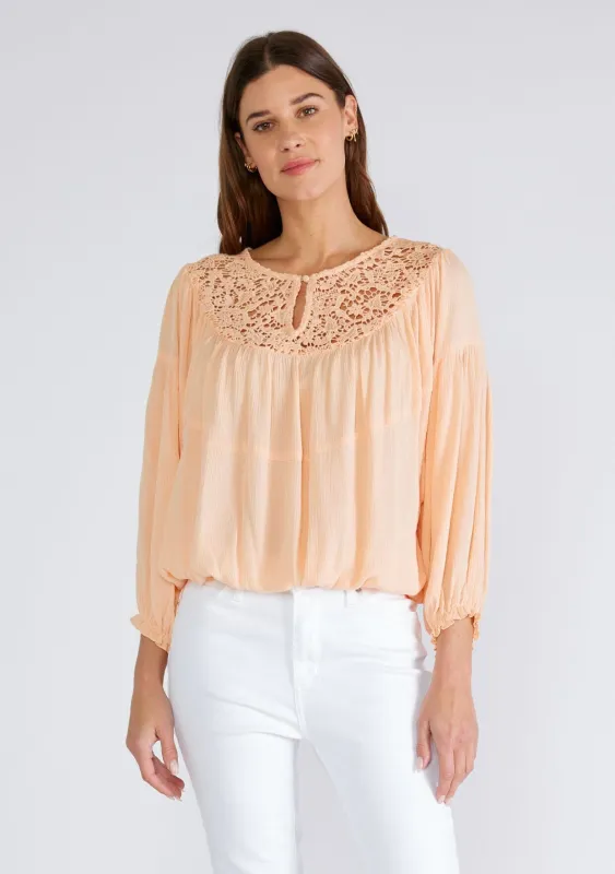 Johanne Crochet Peasant Top sold by lovestitch