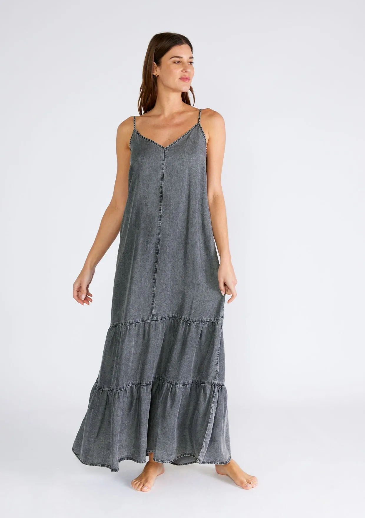 Becki Tiered Maxi Dress sold by lovestitch