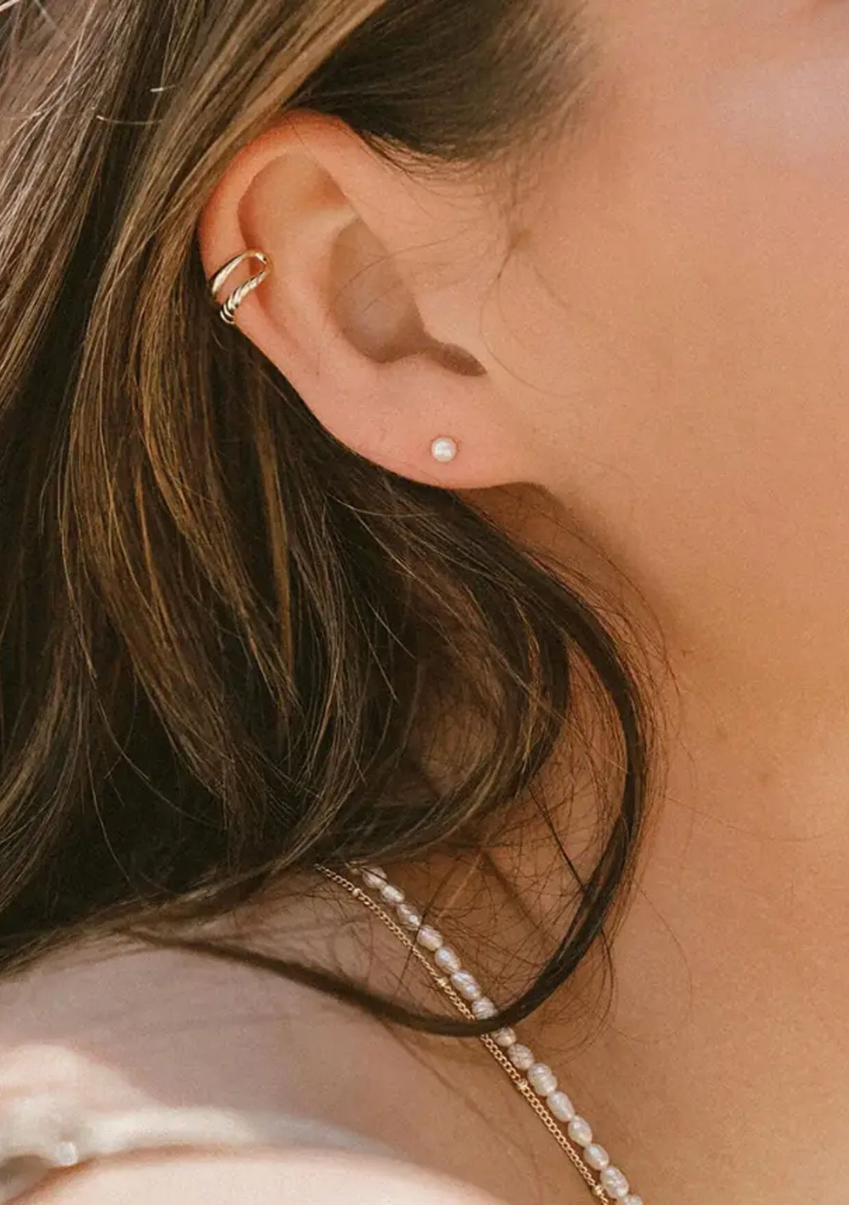 The Salty Gem Pearl Stud Earrings sold by lovestitch