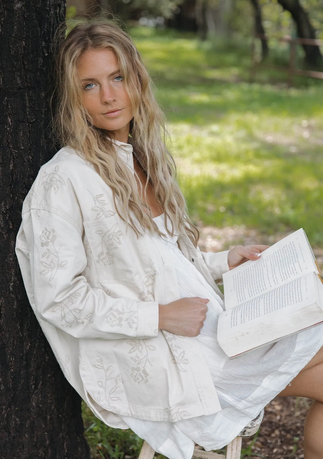 Sofia Embroidered Shirt Jacket sold by lovestitch product image thumbnail 2