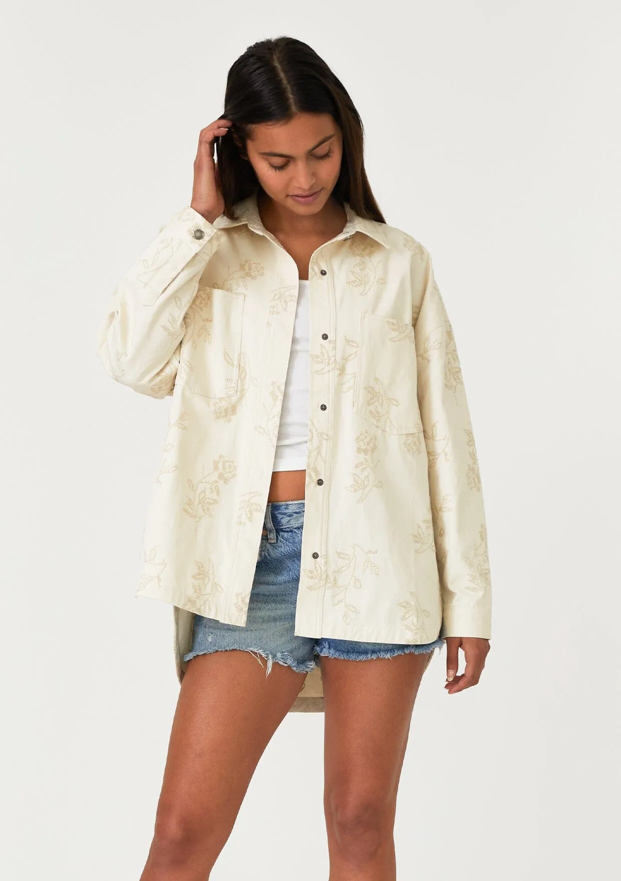Sofia Embroidered Shirt Jacket sold by lovestitch product image thumbnail 5