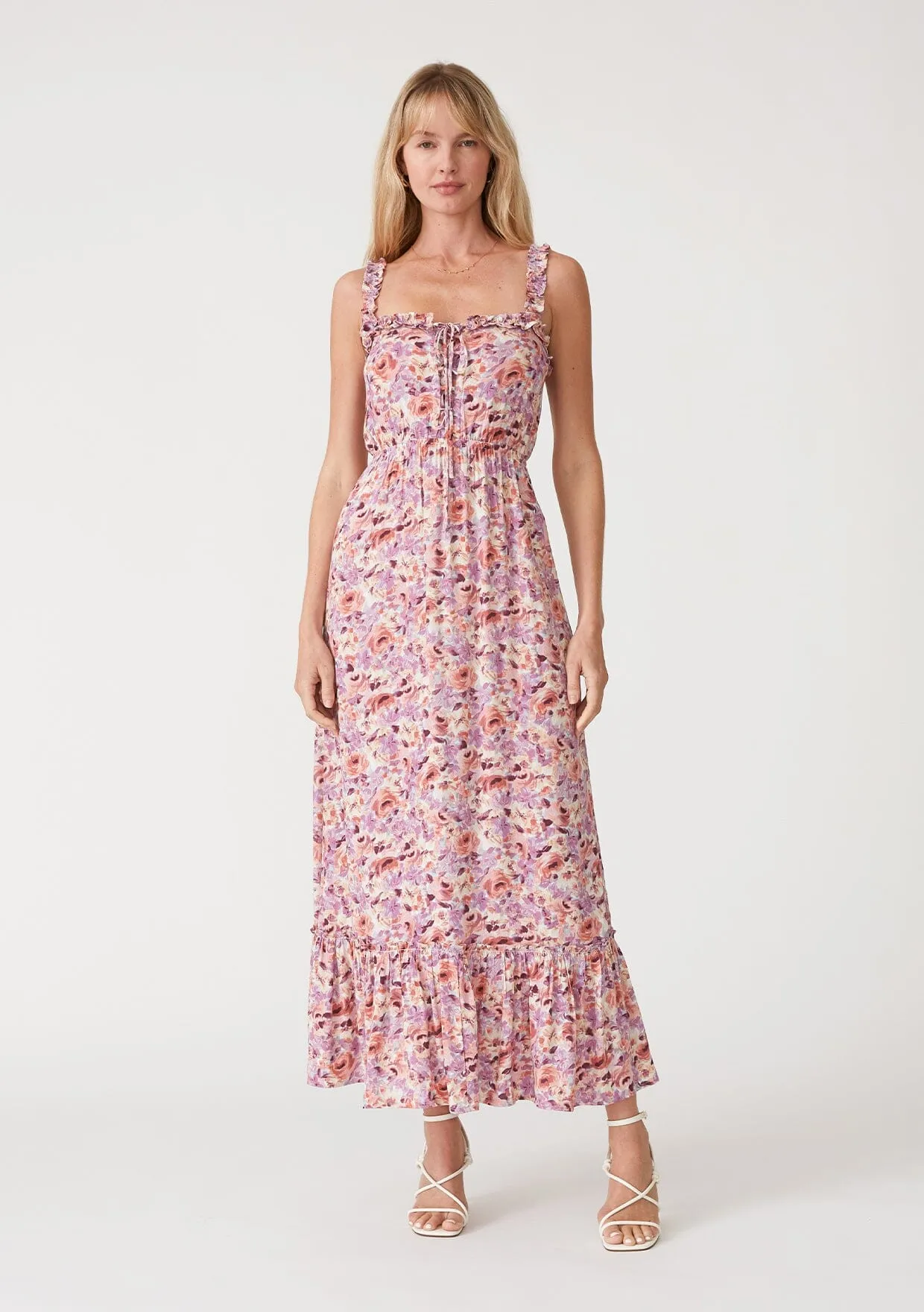 Nicolette Lace-Up Maxi Dress sold by lovestitch