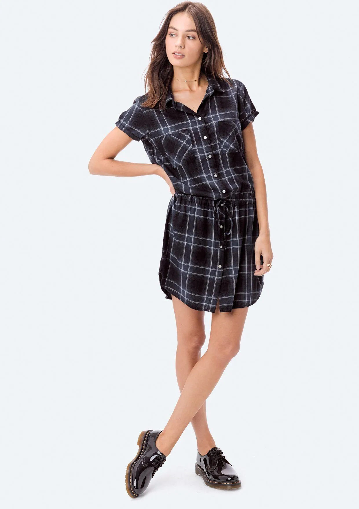 Peyton Plaid Shirt Dress sold by lovestitch