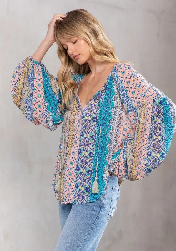 Hippie At Heart Volume Sleeve Blouse sold by lovestitch