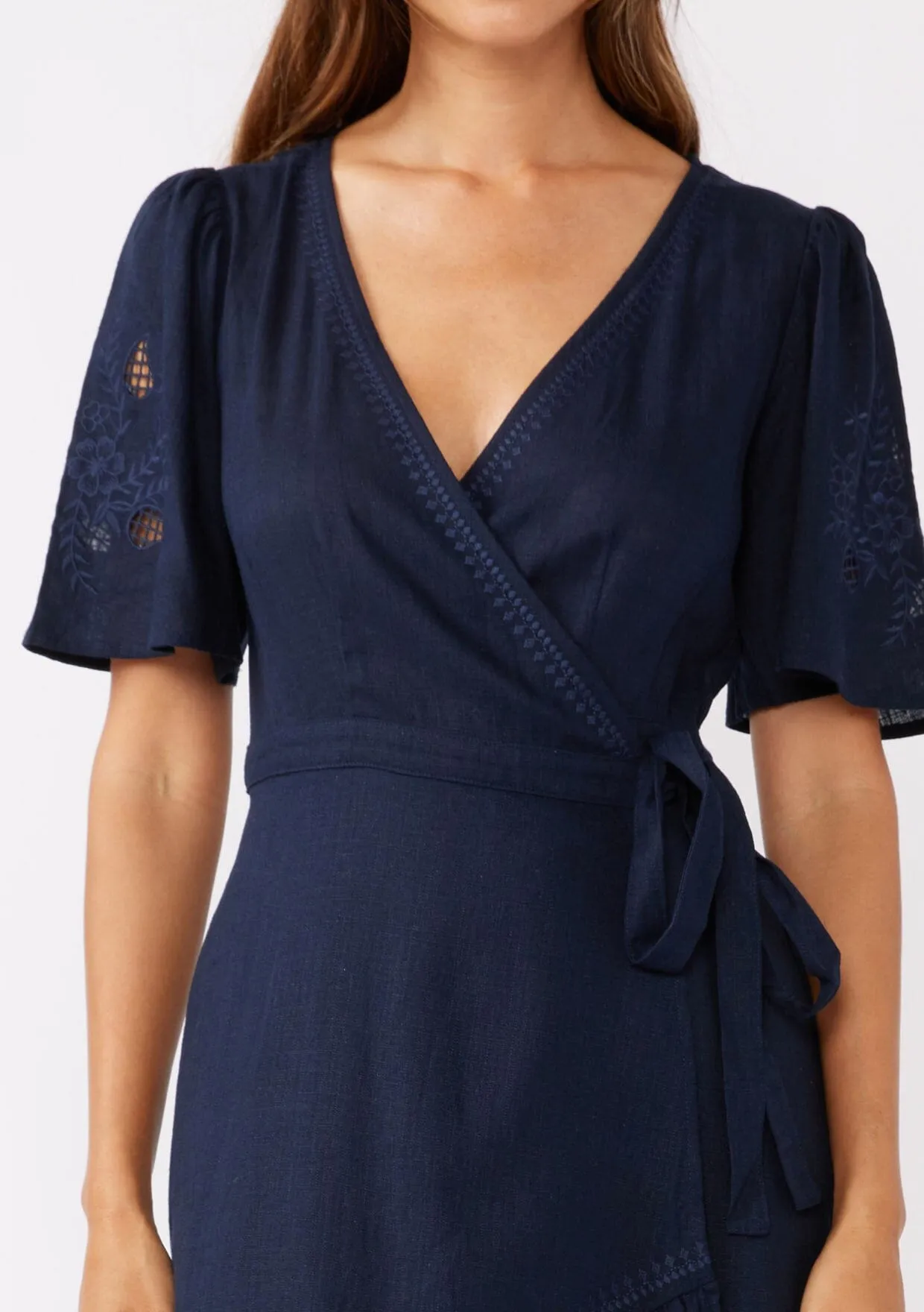 Sadie Embroidered Wrap Dress sold by lovestitch product image thumbnail 4