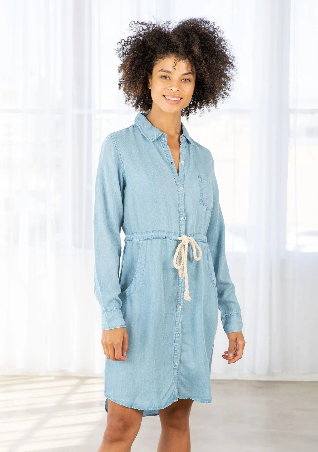 Tencel Mini Shirt Dress sold by lovestitch