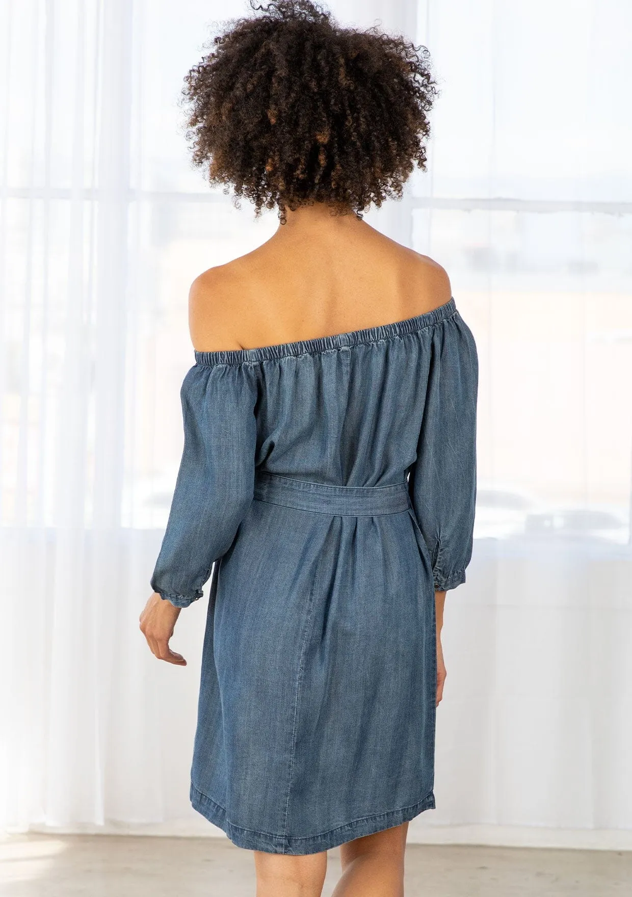 Off Shoulder Tencel Mini Dress sold by lovestitch product image thumbnail 3