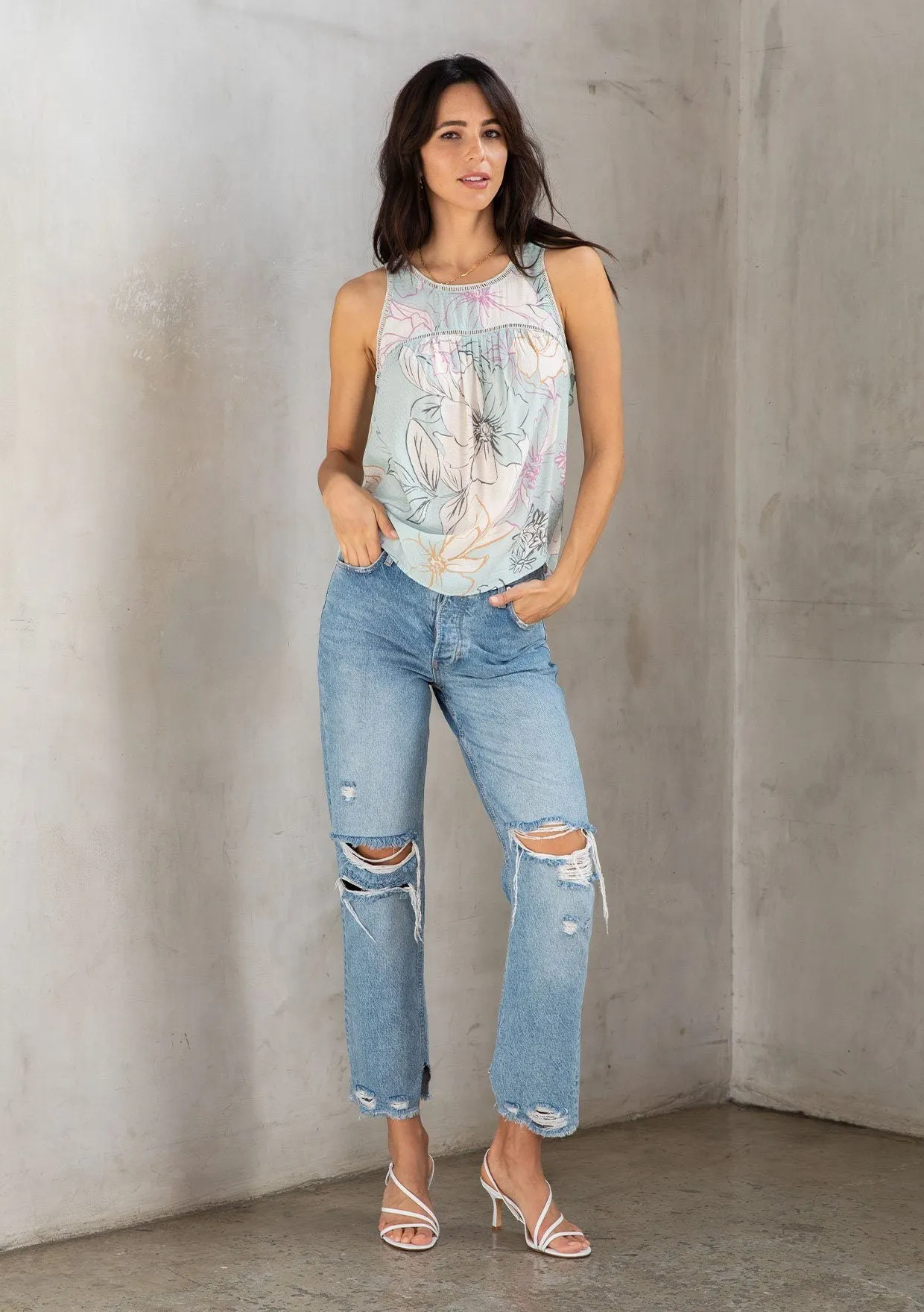 Secret Garden Floral Tank Top sold by lovestitch product image thumbnail 5