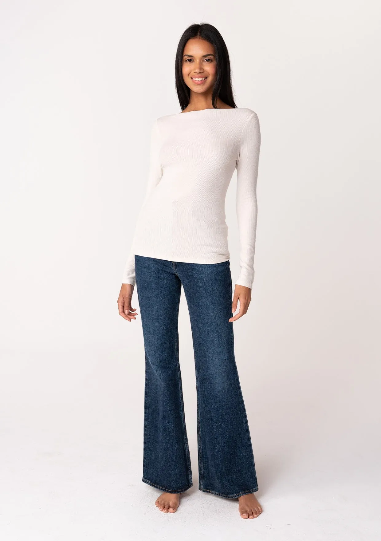 Effortless Micro Rib Mock Neck Top sold by lovestitch product image thumbnail 4