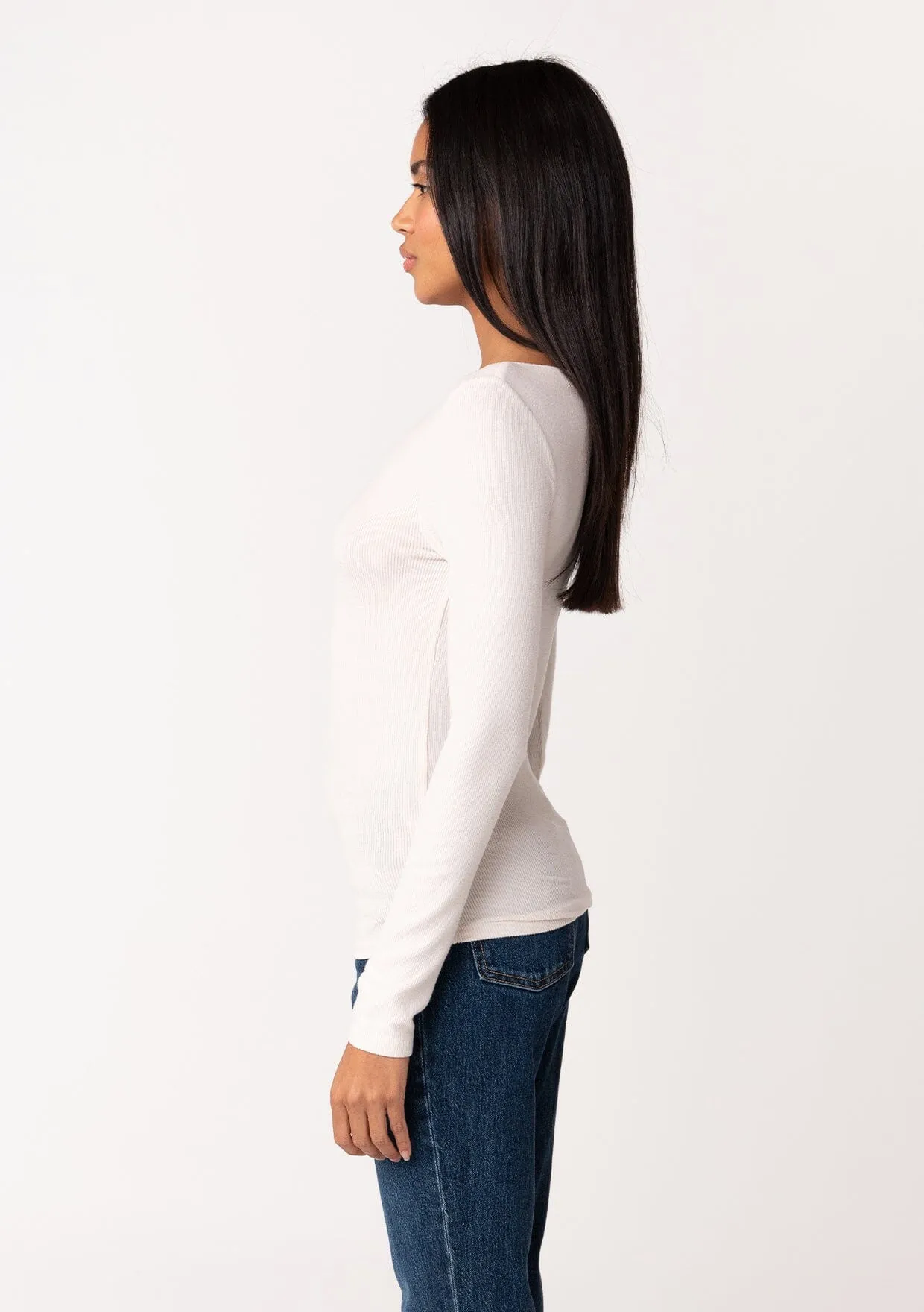 Effortless Micro Rib Mock Neck Top sold by lovestitch product image thumbnail 2
