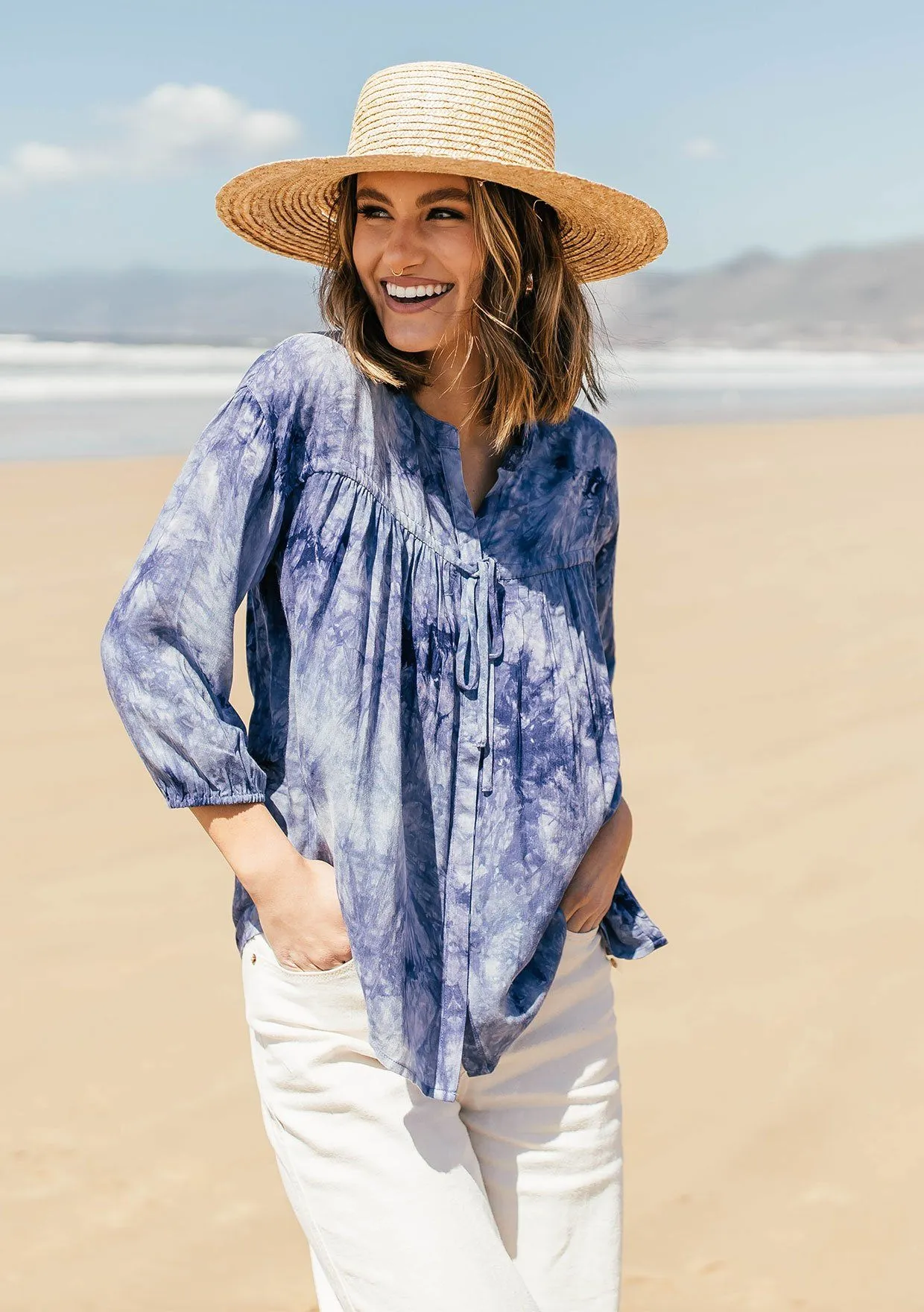 Cosmic Love Tie Dye Peasant Blouse sold by lovestitch product image thumbnail 5