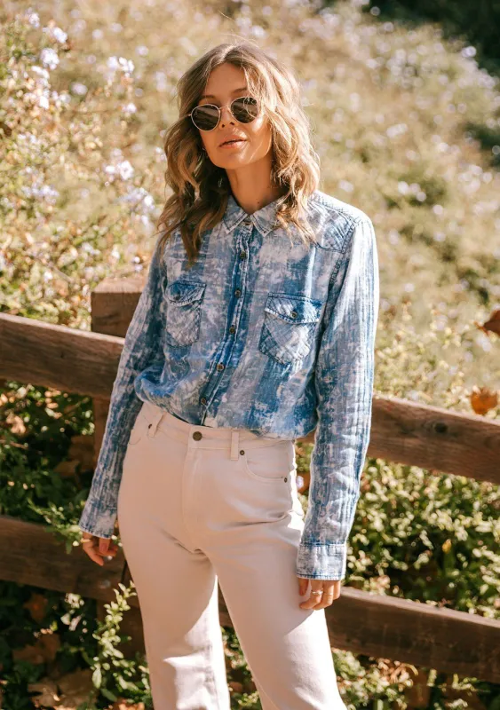 Bleached Out Plaid Button Up Shirt sold by lovestitch