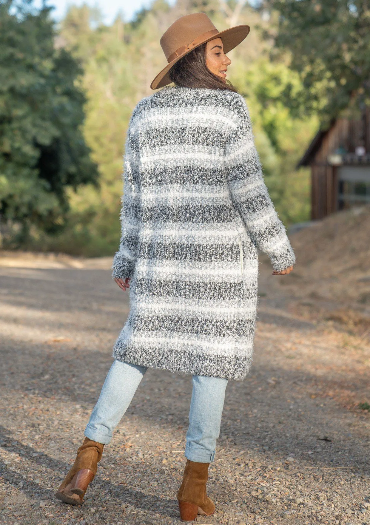 Moonbeam Striped Fuzzy Cardigan sold by lovestitch product image thumbnail 2