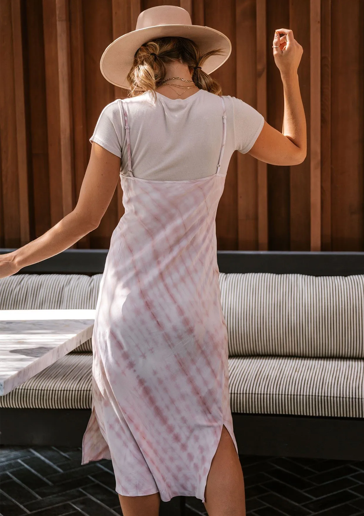 Rose Tie Dye Midi Slip Dress sold by lovestitch product image thumbnail 2