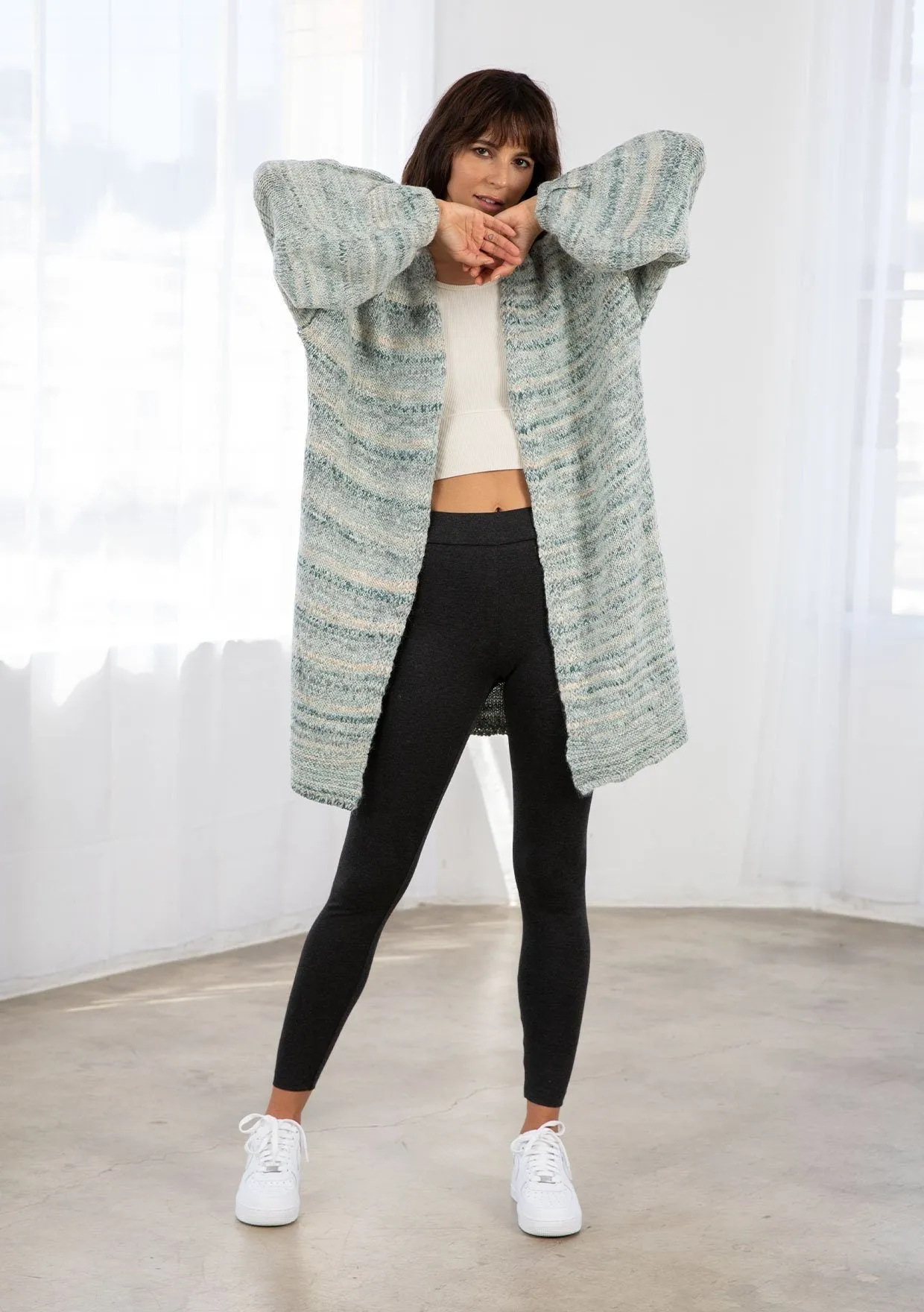 Cozy Up Melange Knit Cardigan sold by lovestitch product image thumbnail 4