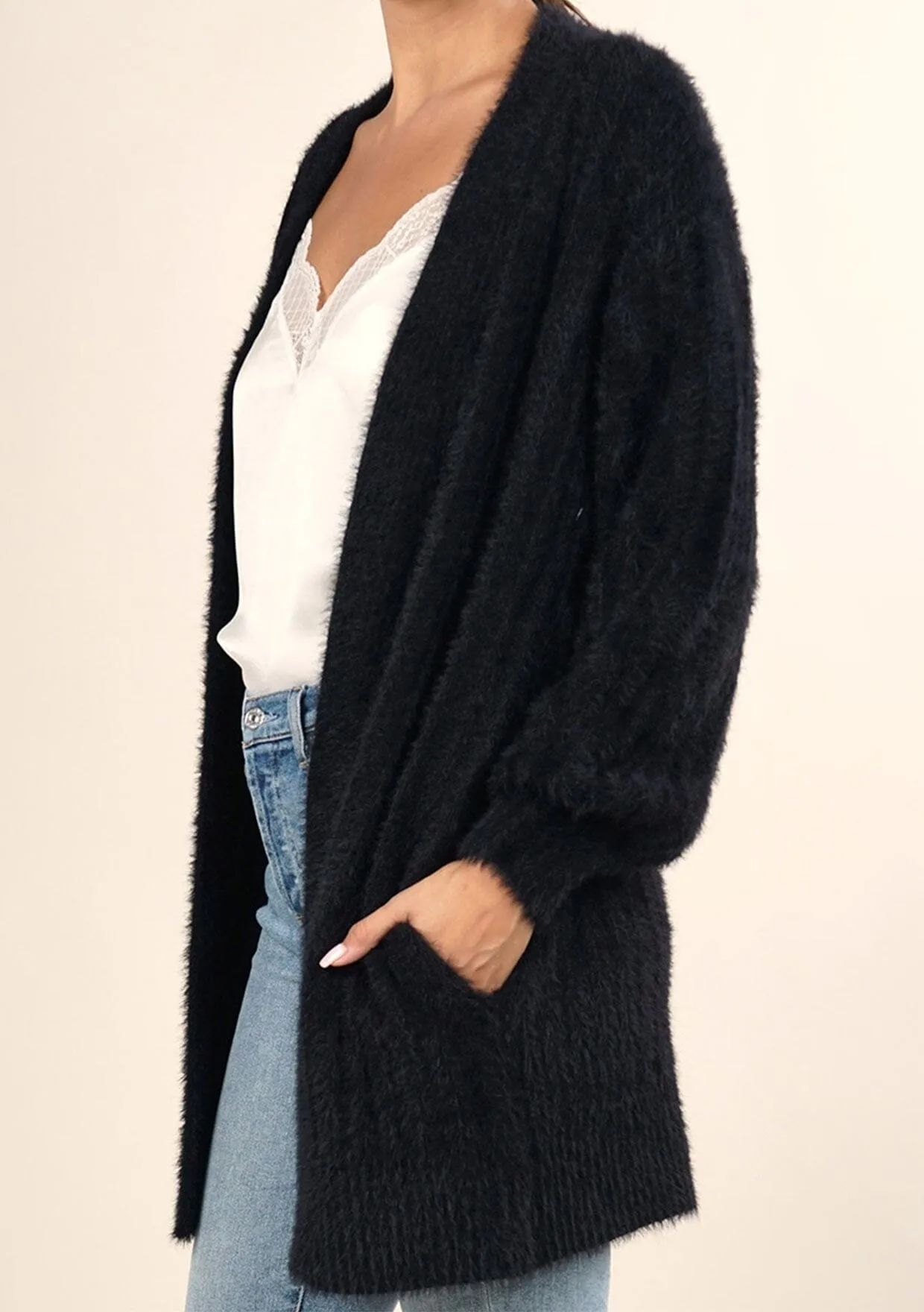 Heavenly Fuzzy Ribbed Cardigan sold by lovestitch product image thumbnail 4