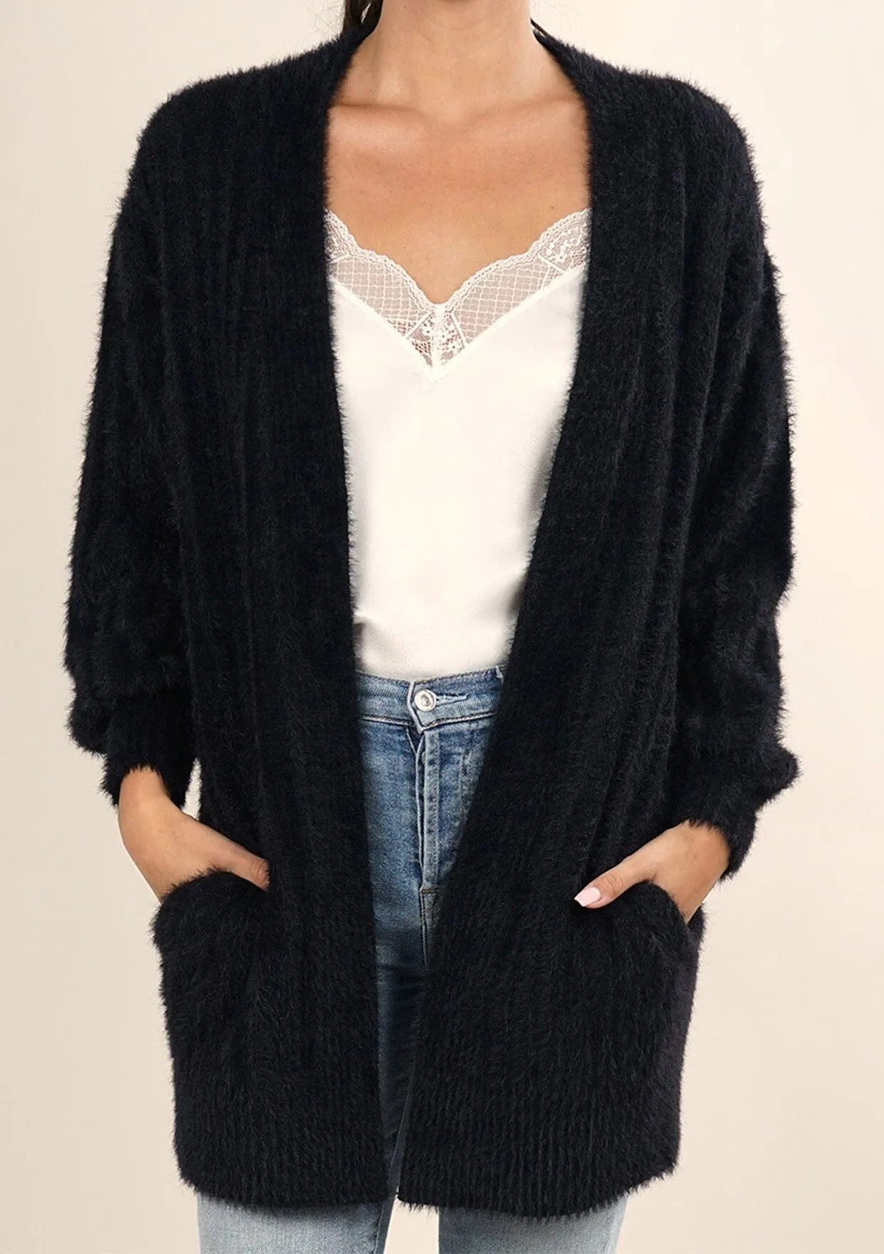 Heavenly Fuzzy Ribbed Cardigan sold by lovestitch product image thumbnail 2