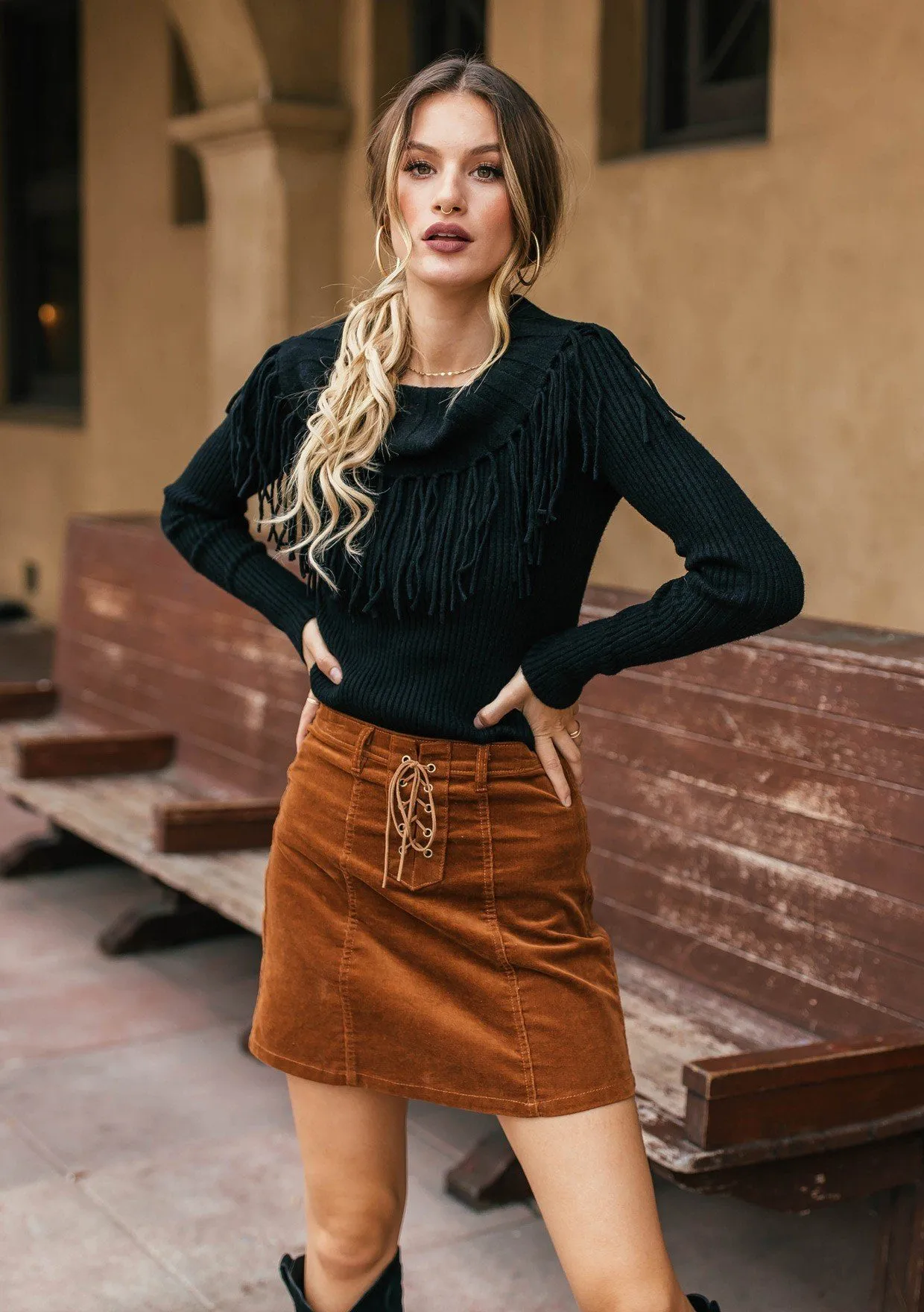 Wild Soul Fringe Boatneck Sweater sold by lovestitch product image thumbnail 5