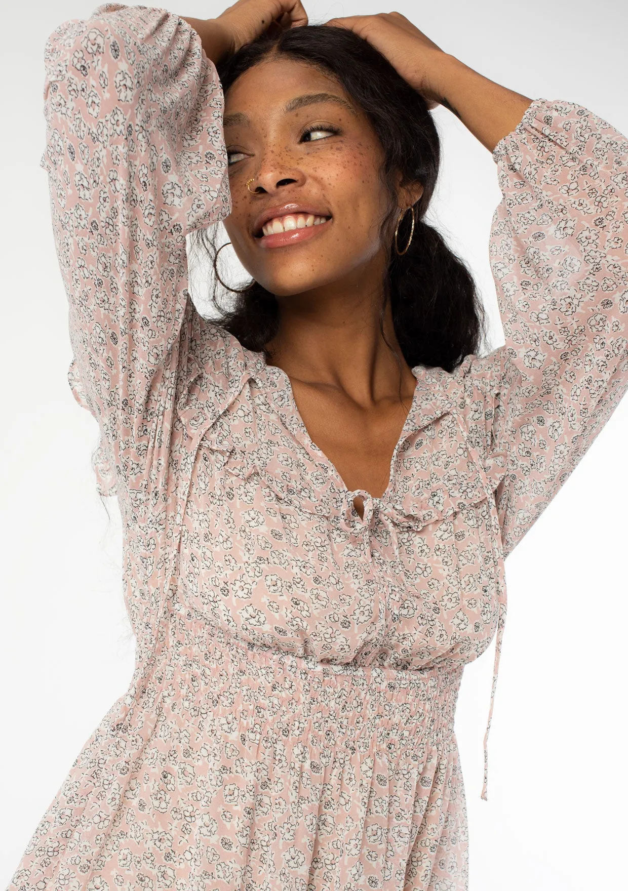 Flirty Floral Sheer Mini Dress sold by lovestitch product image thumbnail 4