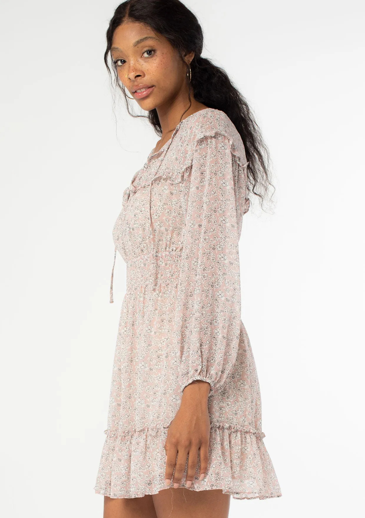 Flirty Floral Sheer Mini Dress sold by lovestitch product image thumbnail 3