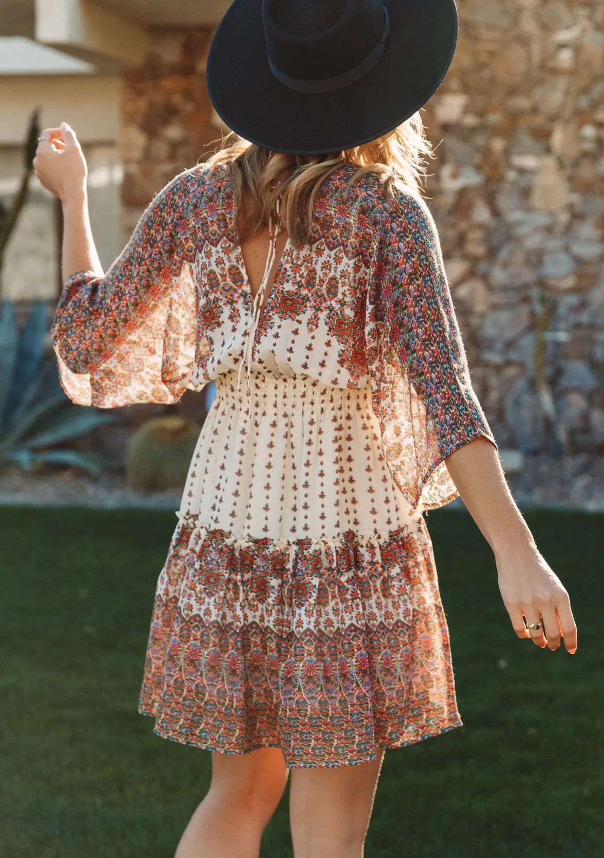 Sweet Bohemian Floral Mini Dress sold by lovestitch product image thumbnail 2