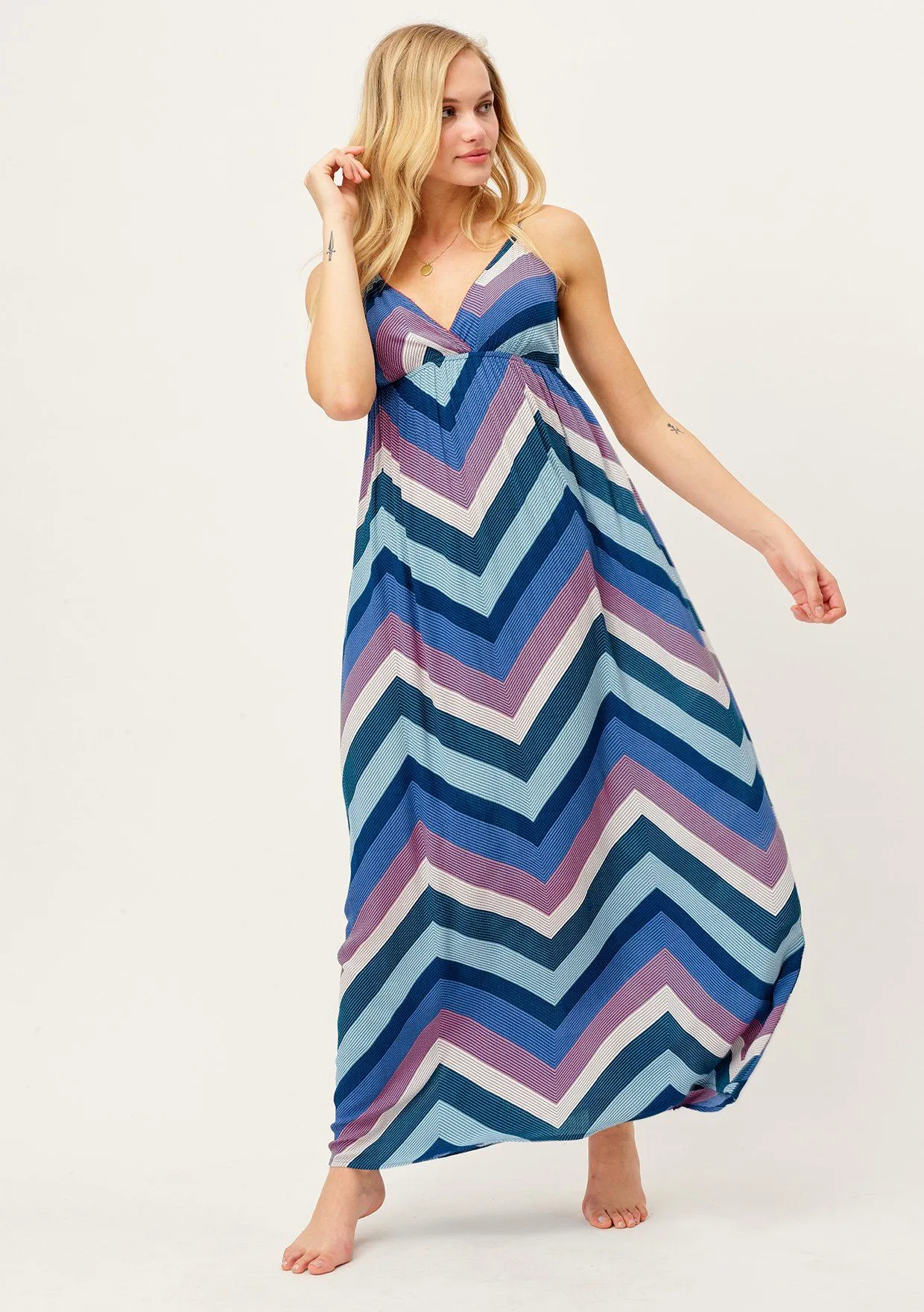 Summer Stripes Flattering Maxi Dress sold by lovestitch product image thumbnail 4