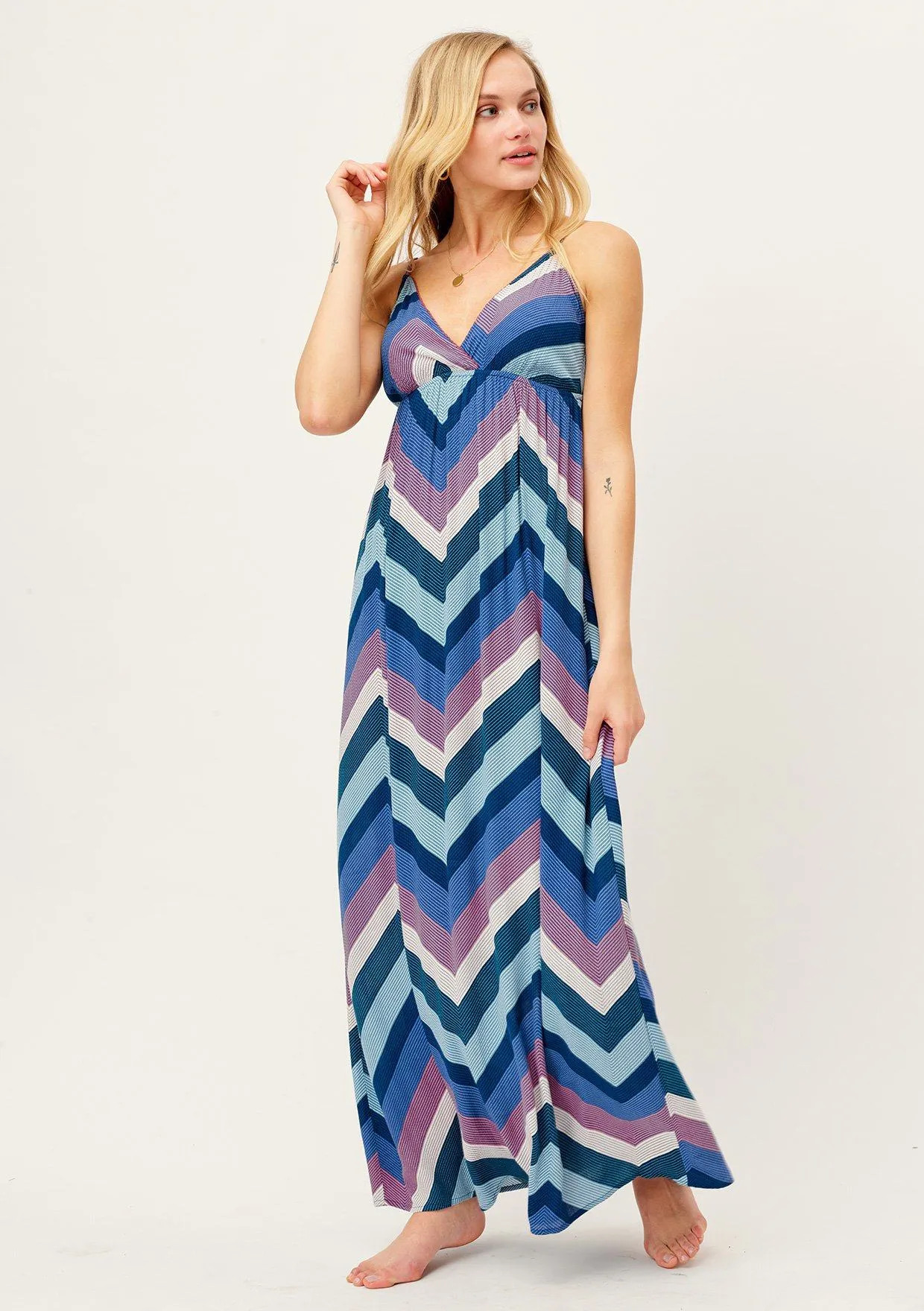 Summer Stripes Flattering Maxi Dress sold by lovestitch product image thumbnail 3