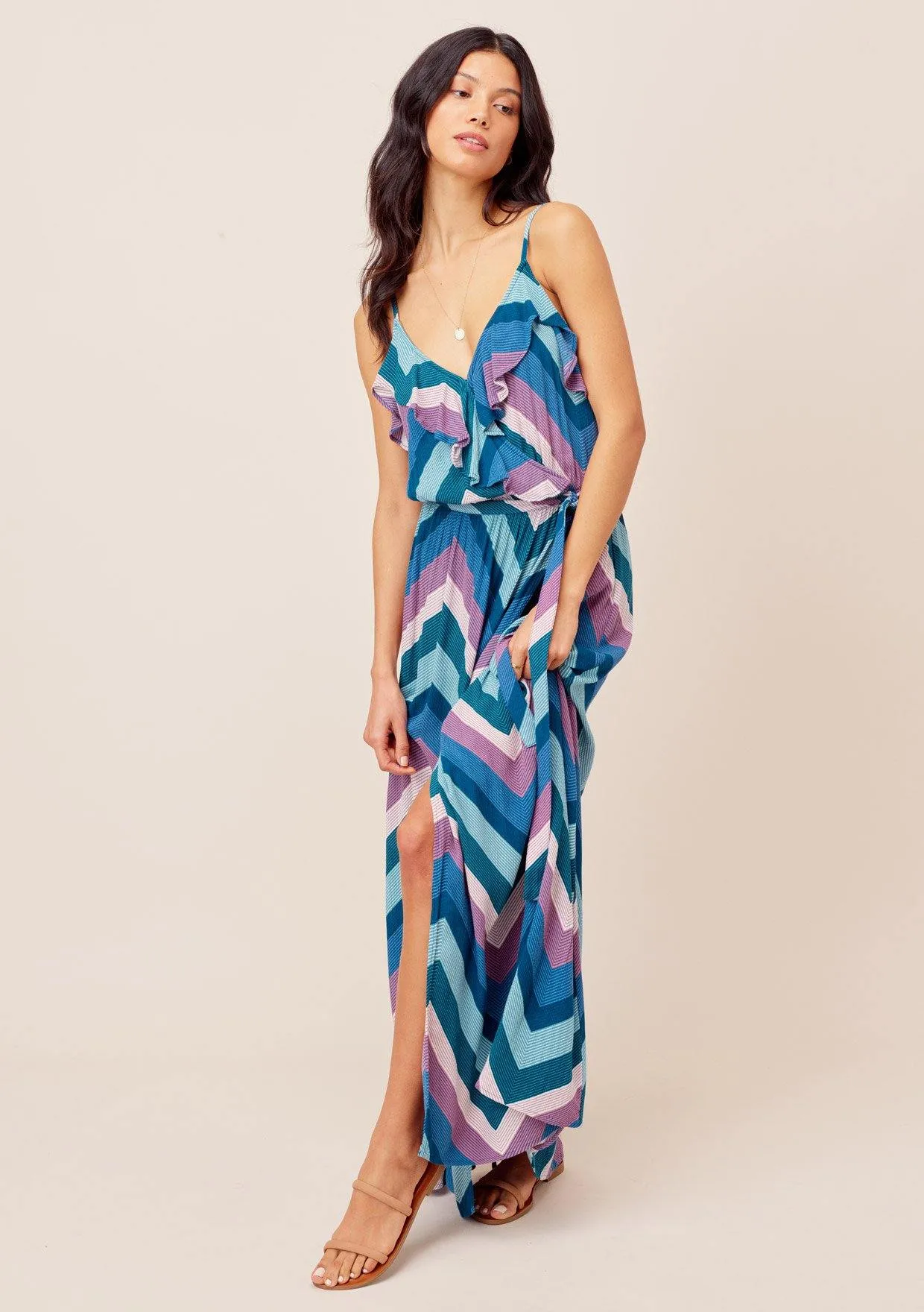 Cecily Color-Pop Ruffle Maxi Dress sold by lovestitch product image thumbnail 4