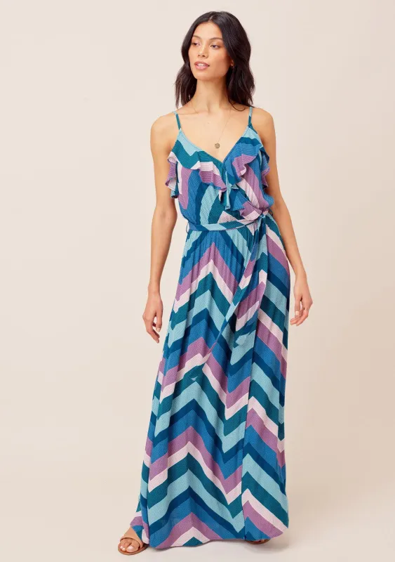 Cecily Color-Pop Ruffle Maxi Dress sold by lovestitch