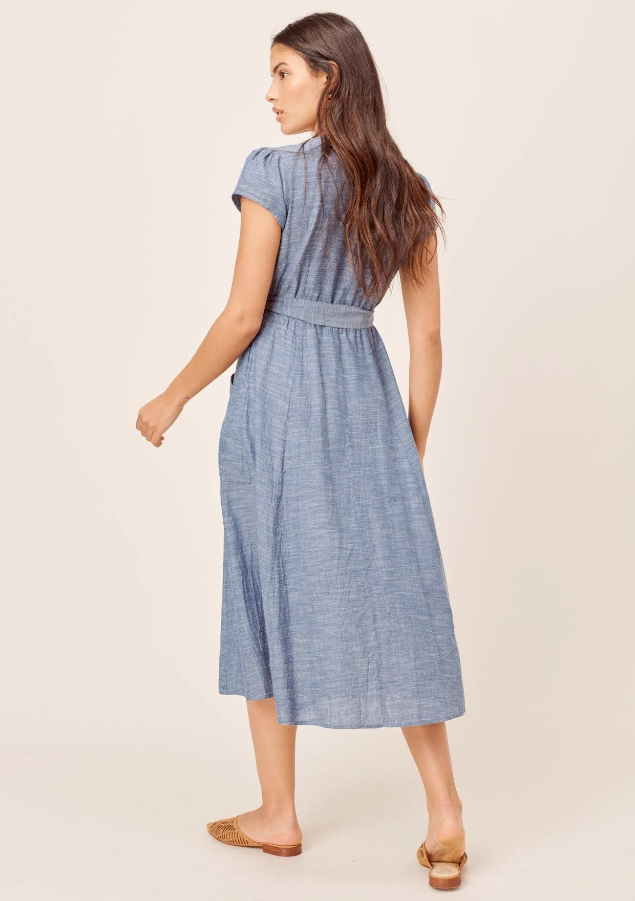 Janie Denim-Blue Embroidered Midi Dress sold by lovestitch product image thumbnail 3