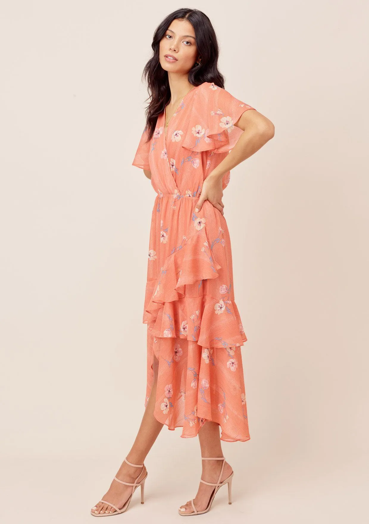 Miriam Floral Ruffled Dress sold by lovestitch