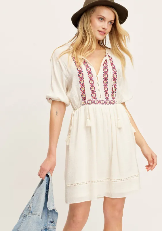 Penny Lane Embroidered Boho Mini Dress sold by lovestitch