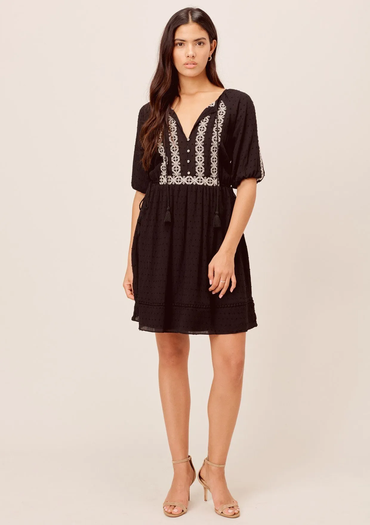 Penny Lane Embroidered Boho Mini Dress sold by lovestitch product image thumbnail 5