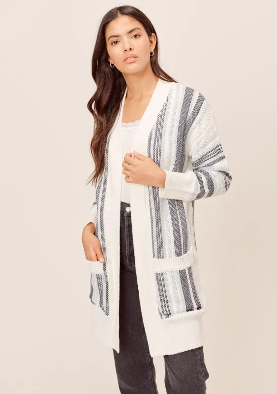 Diem Striped Open Cardigan sold by lovestitch