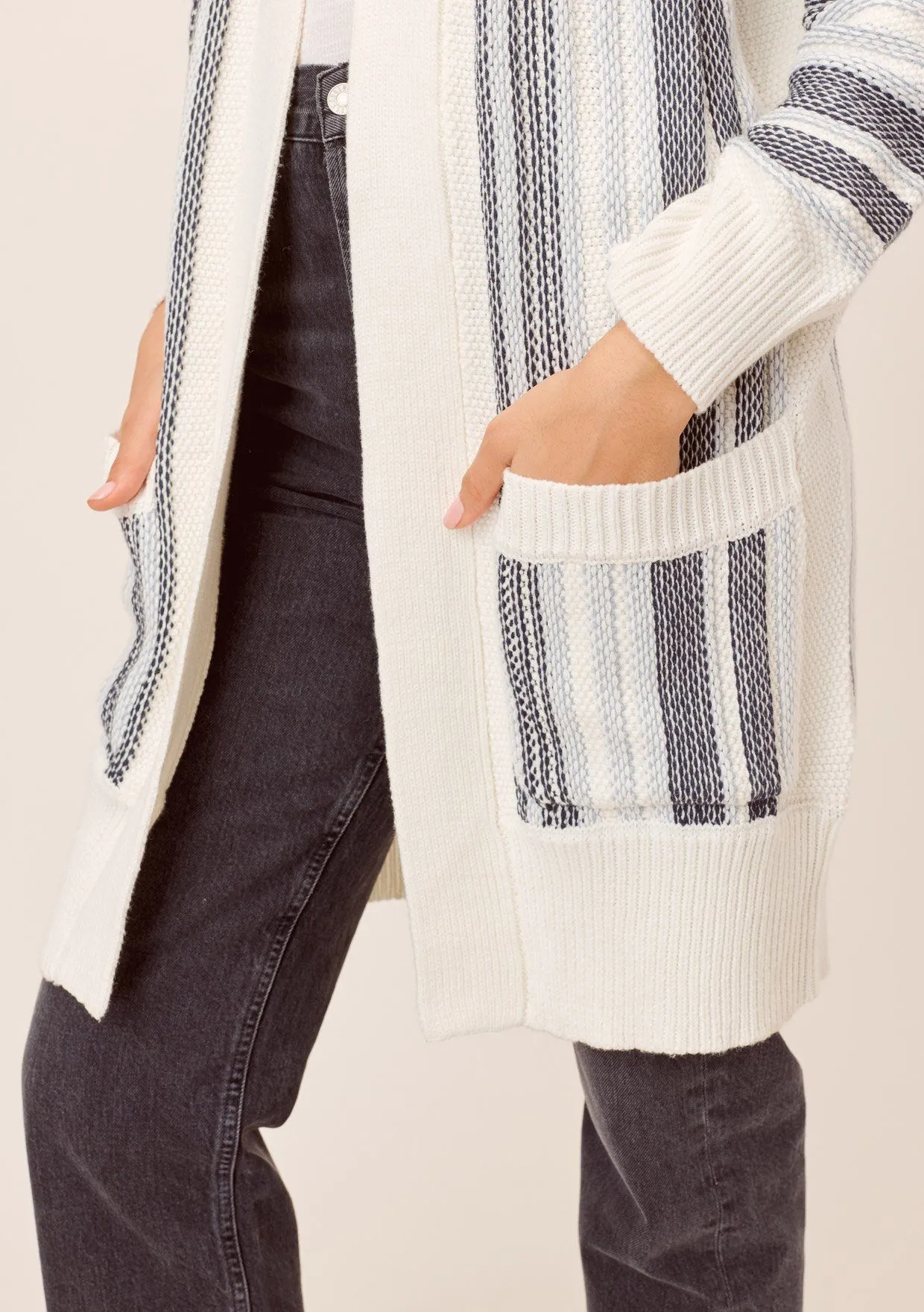 Diem Striped Open Cardigan sold by lovestitch product image thumbnail 3