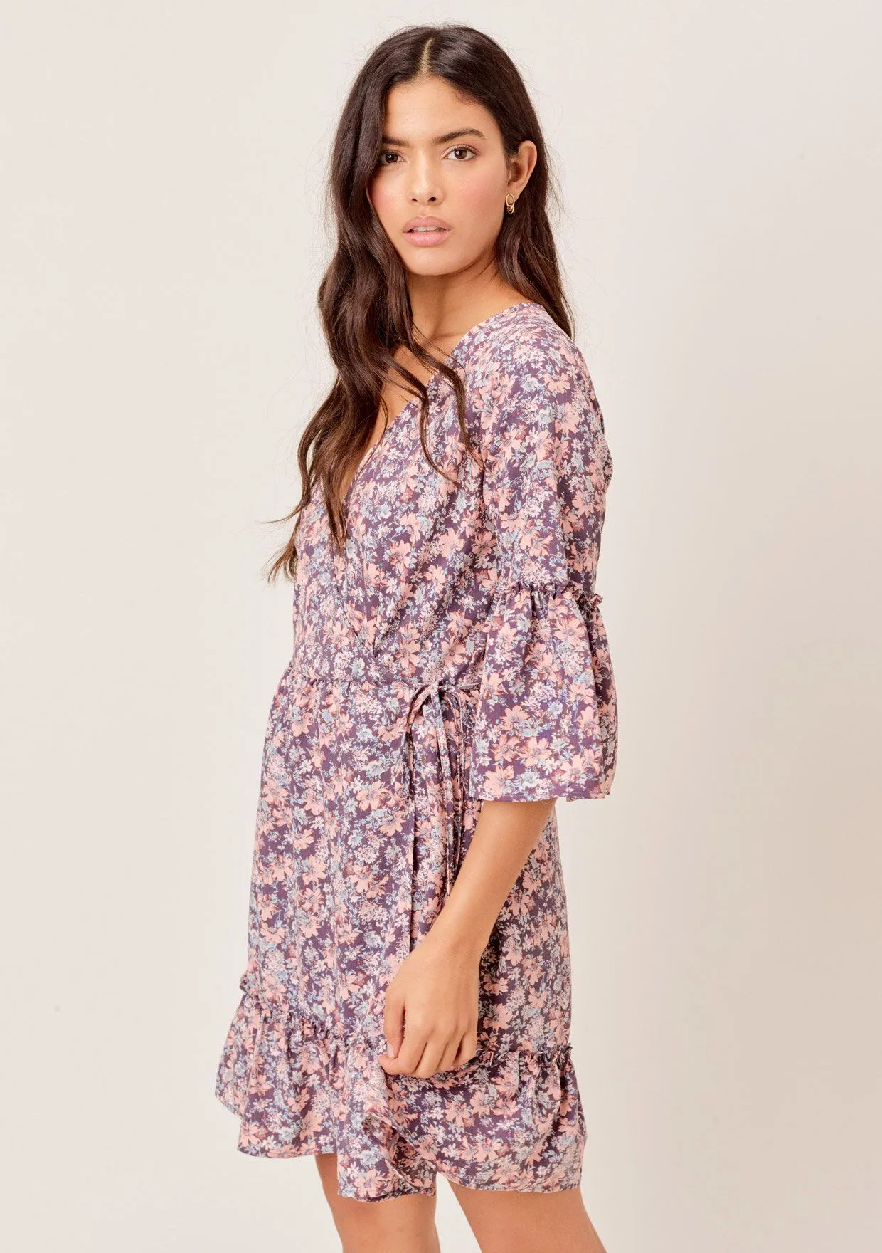 Taya Floral Wrap Dress sold by lovestitch