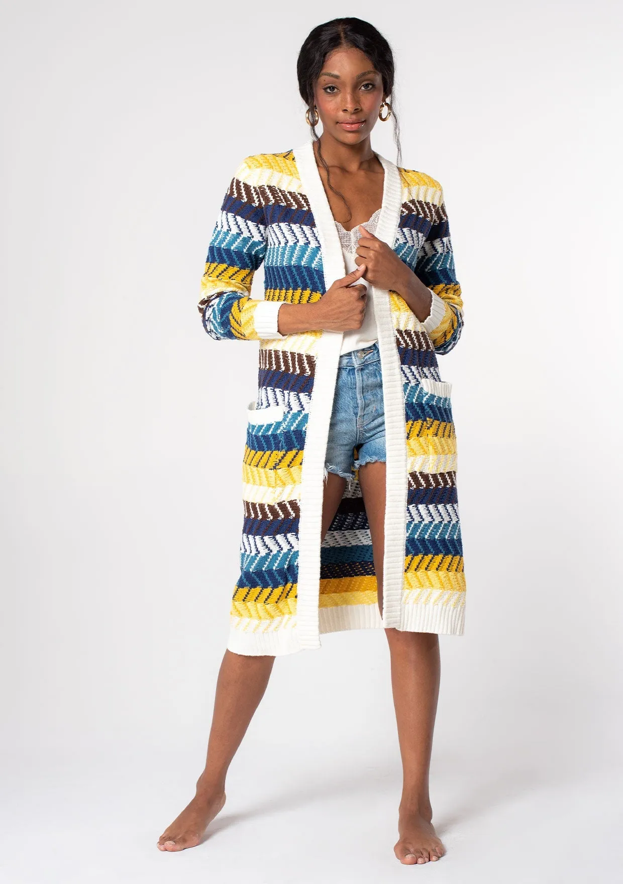 Dawn Chevron Stripe Cardigan sold by lovestitch product image thumbnail 2