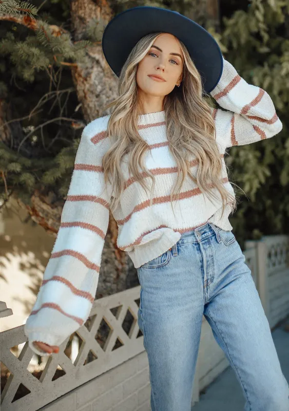 Leni Striped Chenille Sweater sold by lovestitch