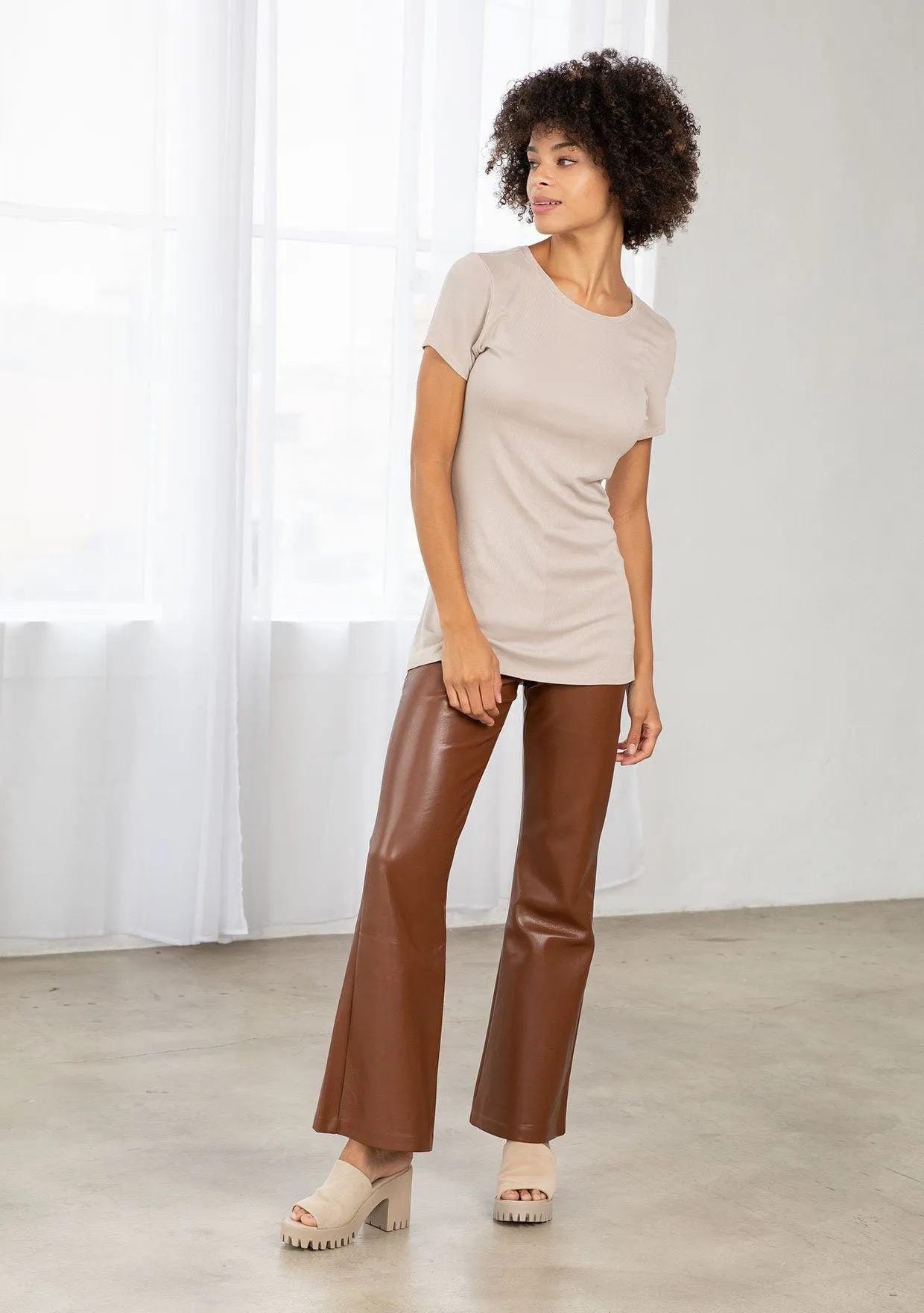 Emme Ribbed Crewneck Tee sold by lovestitch product image thumbnail 2