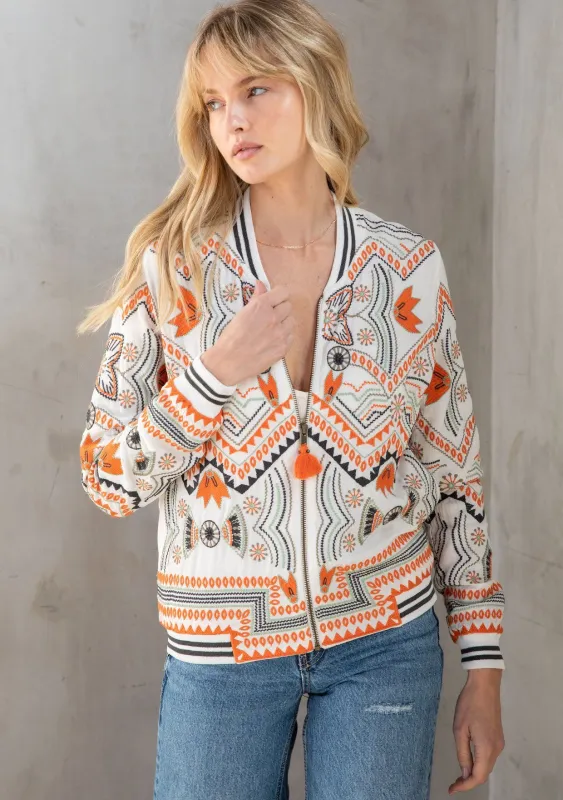Freyja Embroidered Bomber sold by lovestitch