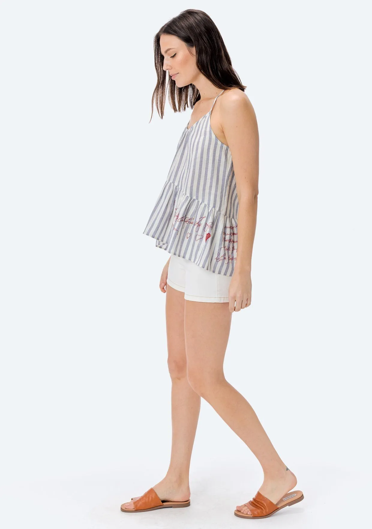 Francois Embroidered Ruffle Tank sold by lovestitch product image thumbnail 3