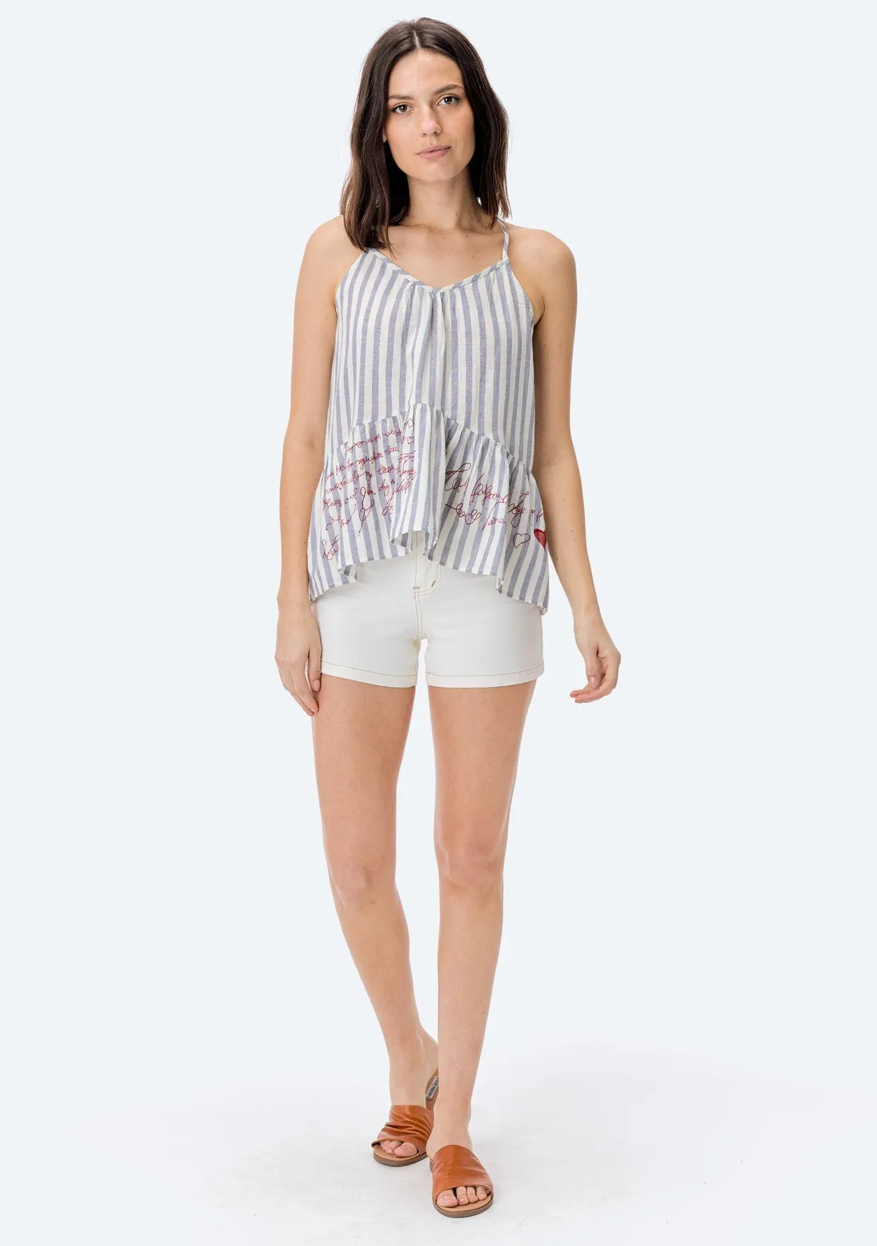 Francois Embroidered Ruffle Tank sold by lovestitch product image thumbnail 4