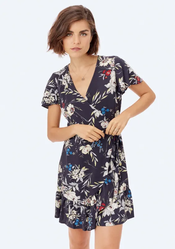 Ceren Floral Wrap Dress sold by lovestitch
