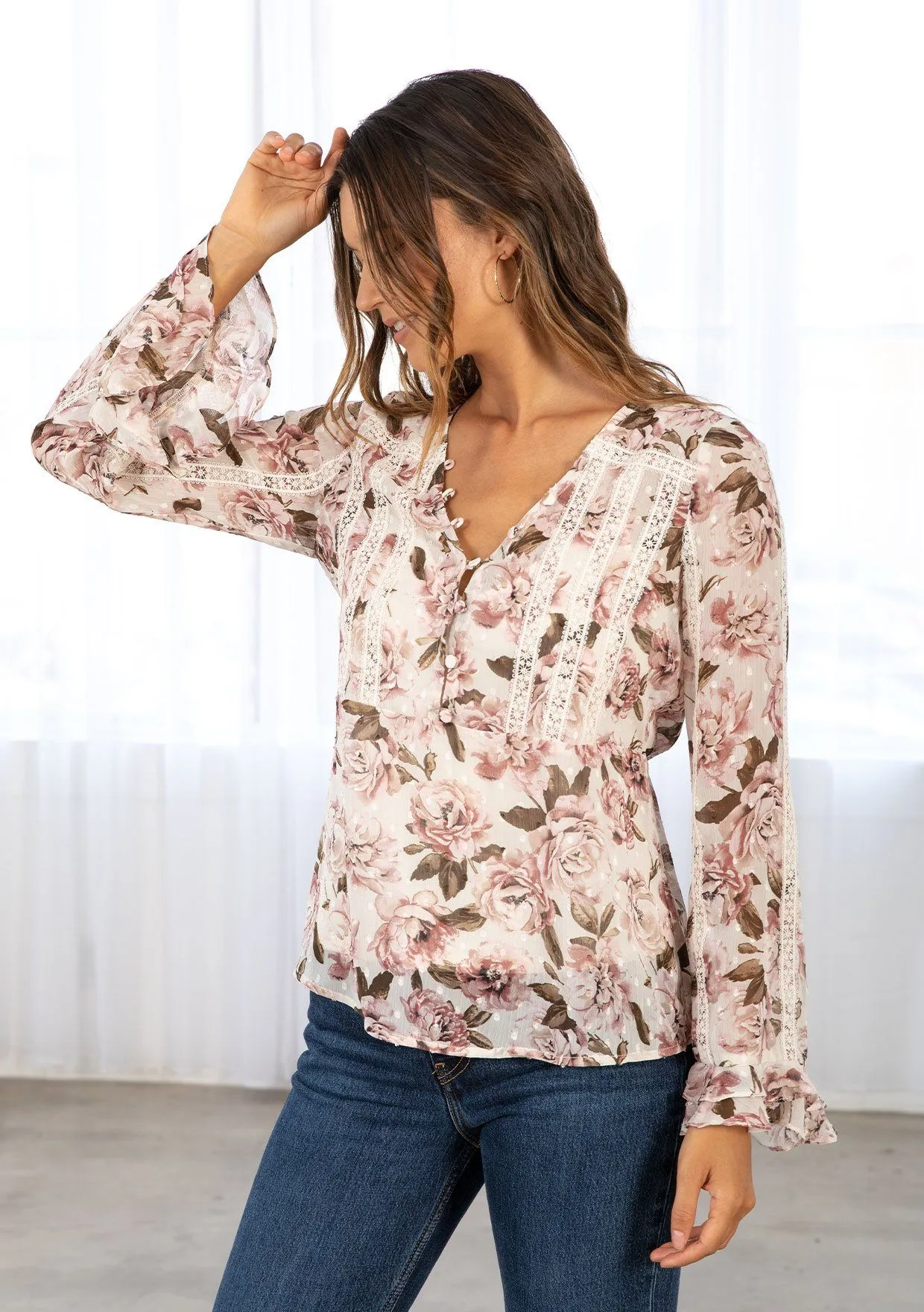 Primrose Lace Trim Blouse sold by lovestitch product image thumbnail 3