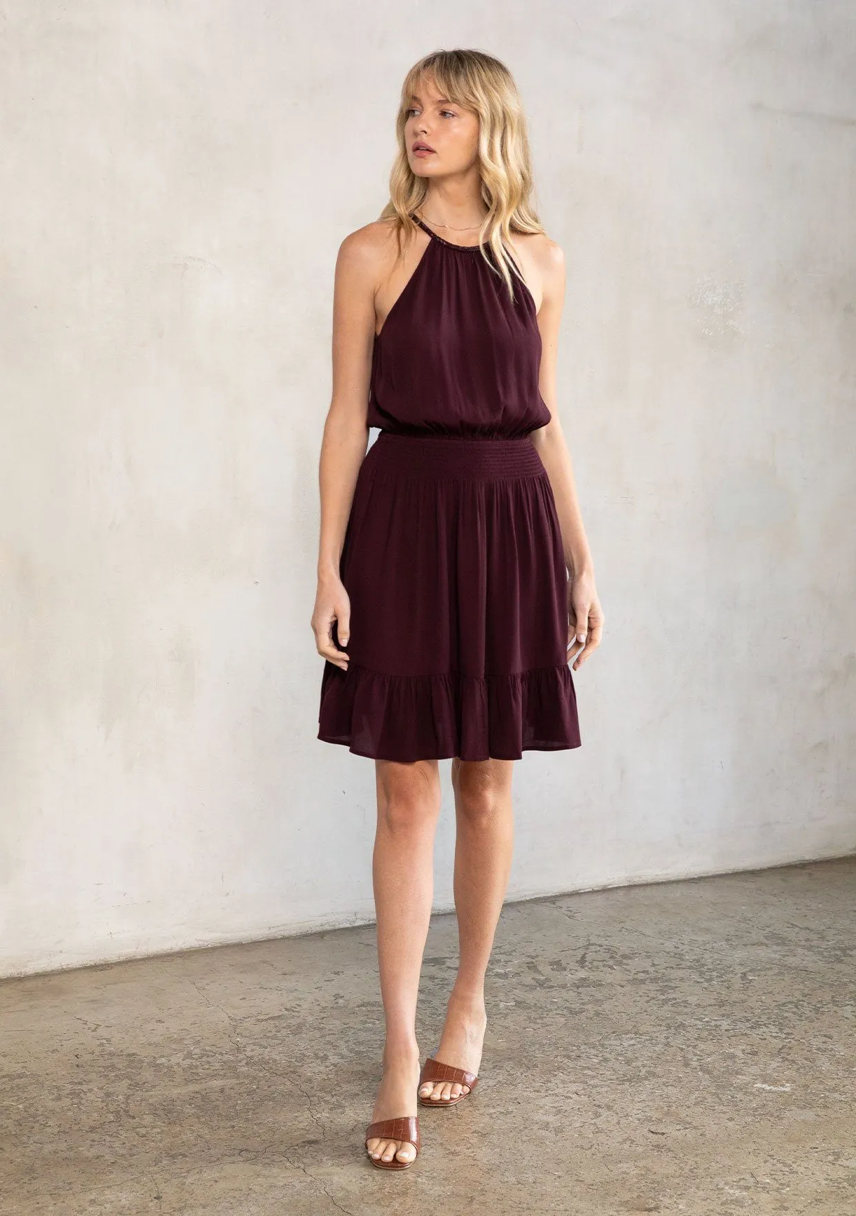 Odessa Beaded Halter Mini Dress sold by lovestitch product image thumbnail 5