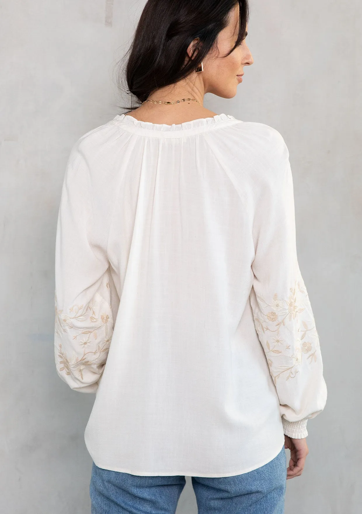 Elin Embroidered Peasant Top sold by lovestitch product image thumbnail 4