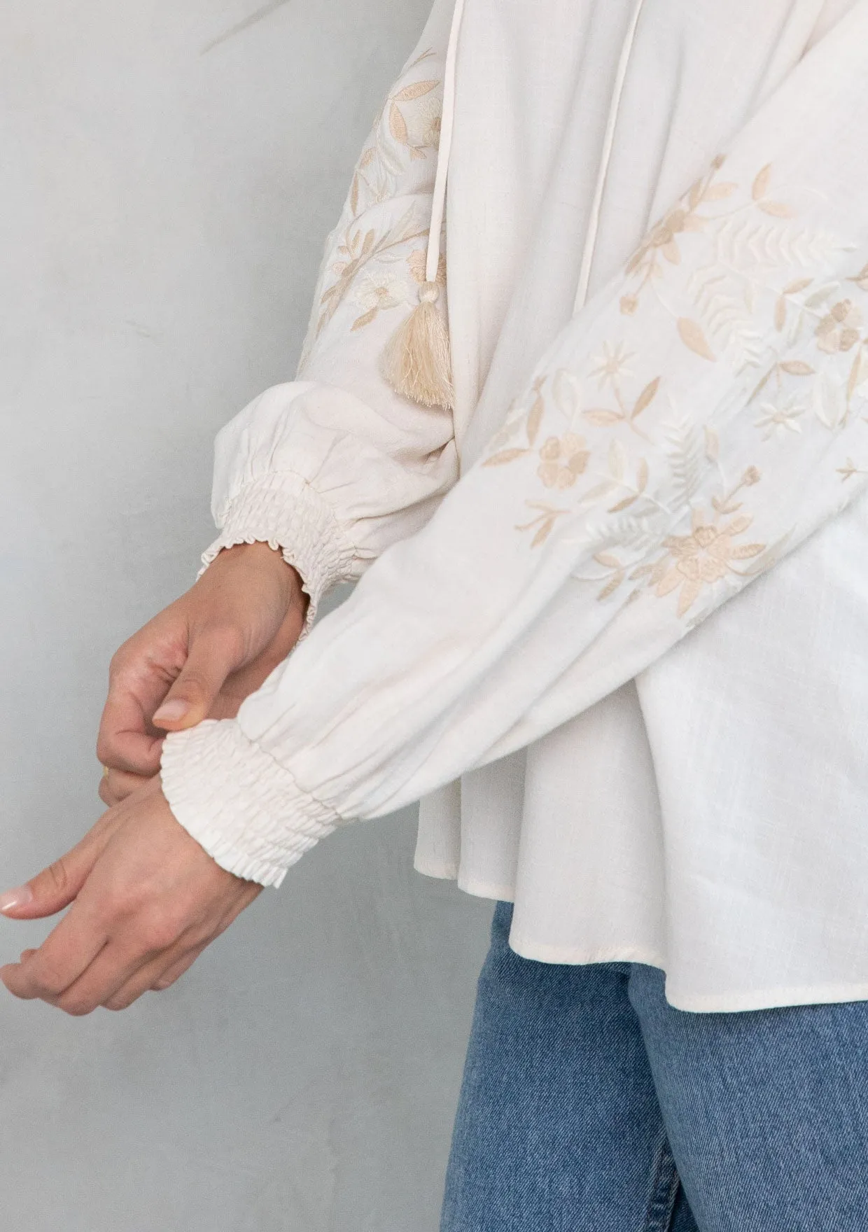 Elin Embroidered Peasant Top sold by lovestitch product image thumbnail 2