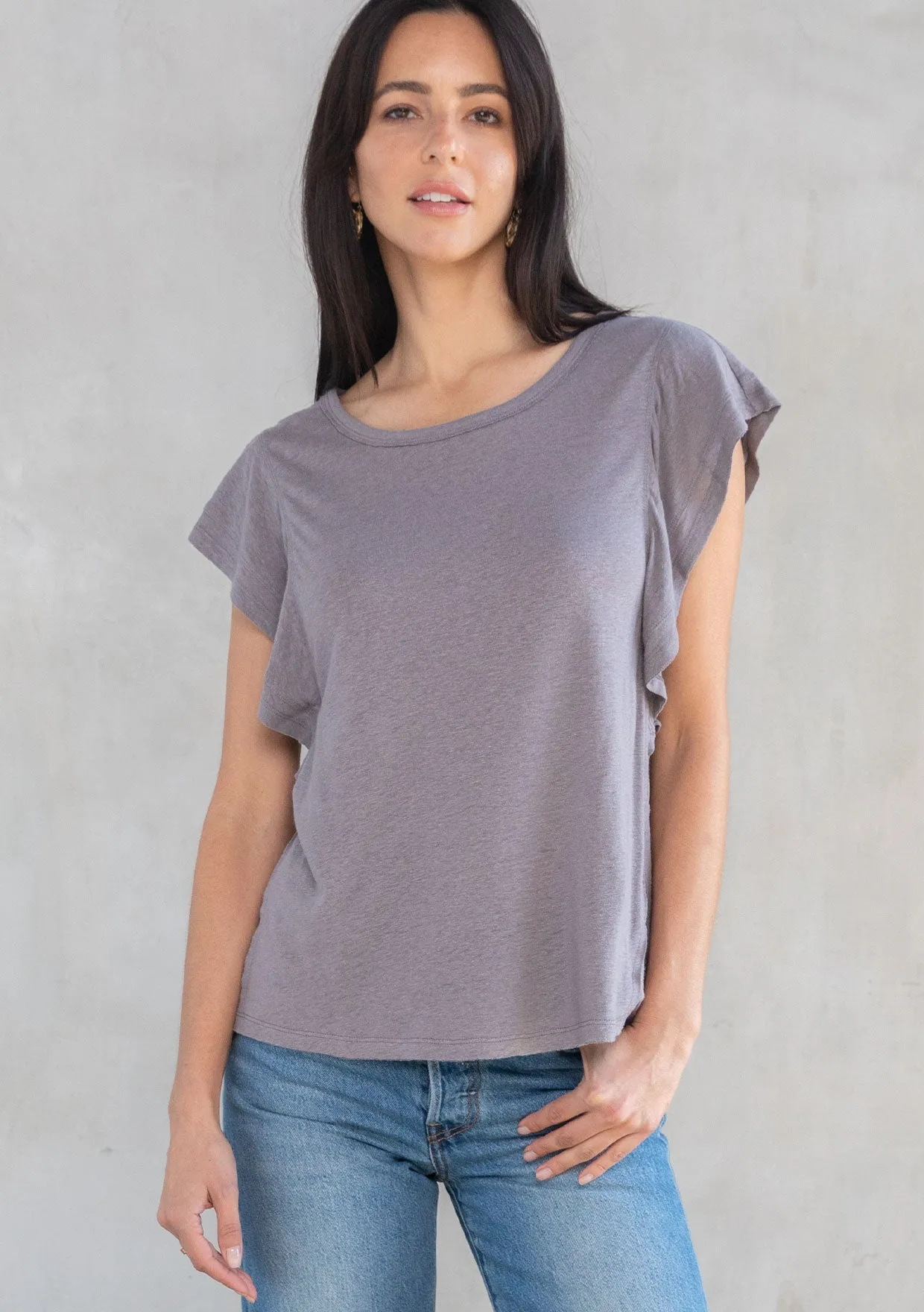Bea Linen Ruffle Top sold by lovestitch product image thumbnail 5