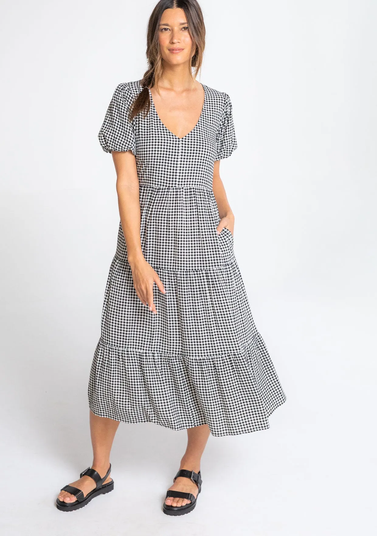 Lexi Gingham Midi Dress sold by lovestitch product image thumbnail 4