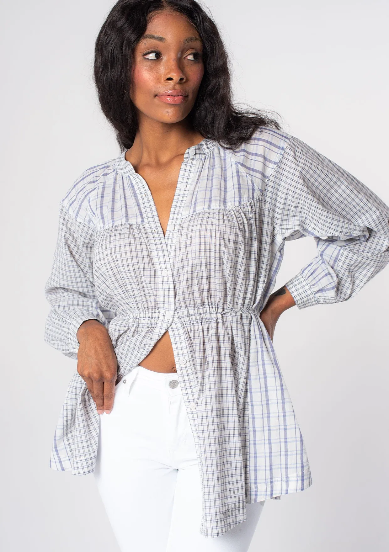 Marcelle Oversized Plaid Tunic Top sold by lovestitch